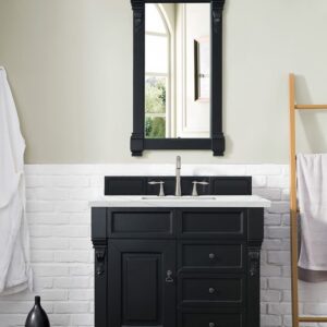 James Martin 147-114-5536-3ENC Brookfield 36 Inch Single Vanity Cabinet with Ethereal Noctis Quartz Top - Antique Black