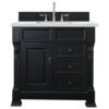 James Martin 147-114-5536-3ENC Brookfield 36 Inch Single Vanity Cabinet with Ethereal Noctis Quartz Top - Antique Black