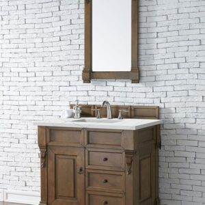 James Martin 147-114-5576-3ENC Brookfield 36 Inch Single Vanity Cabinet with Ethereal Noctis Quartz Top - Country Oak