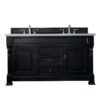 James Martin 147-114-5631-3ESR Brookfield 60 Inch Antique Black Double Vanity with 3 CM Eternal Serena Quartz Top