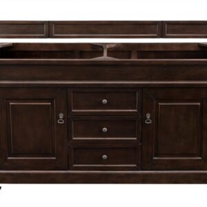 James Martin 147-114-5661-3CSP Brookfield 60 Inch Burnished Mahogany Double Vanity with 3 cm Charcoal Soapstone Quartz Top with Sink