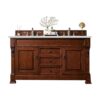 James Martin 147-114-5681-3ENC Brookfield 60 Inch Double Vanity Cabinet with Ethereal Noctis Quartz Top - Warm Cherry