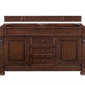 James Martin 147-114-5681-3GEX Brookfield 60 Inch Warm Cherry Double Vanity with 3 cm Grey Expo Quartz Top with Sink