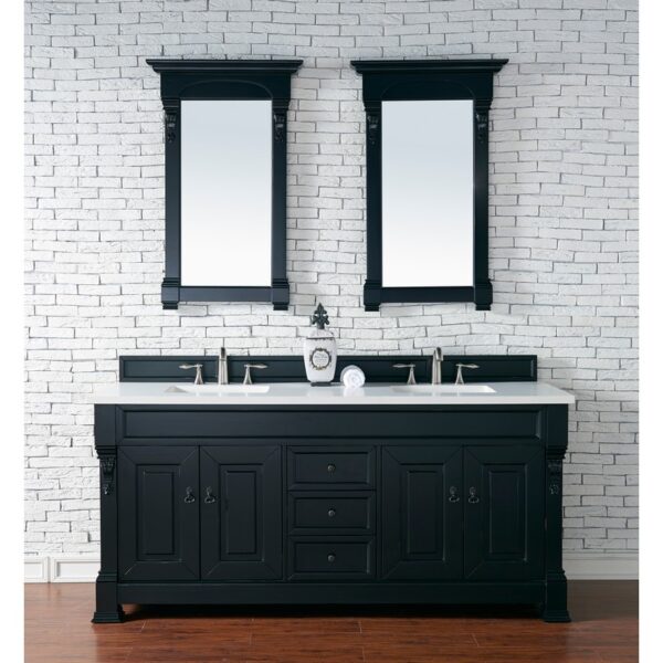 James Martin 147-114-57-3WZ Brookfield 72 Inch Double Vanity with 3cm White Zeus Quartz Top