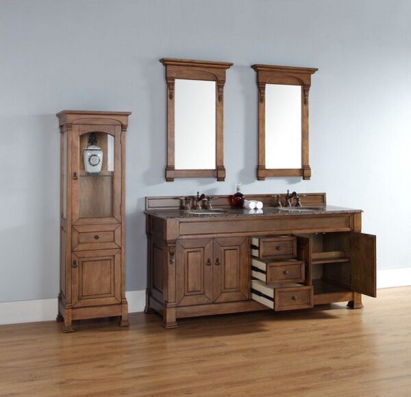 James Martin 147-114-5771-3AF Brookfield 72 Inch Country Oak Double Vanity with 3 cm Arctic Fall Solid Surface Top