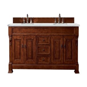 James Martin 147-114-5781-3ENC Brookfield 72 Inch Double Vanity Cabinet with Ethereal Noctis Quartz Top - Warm Cherry