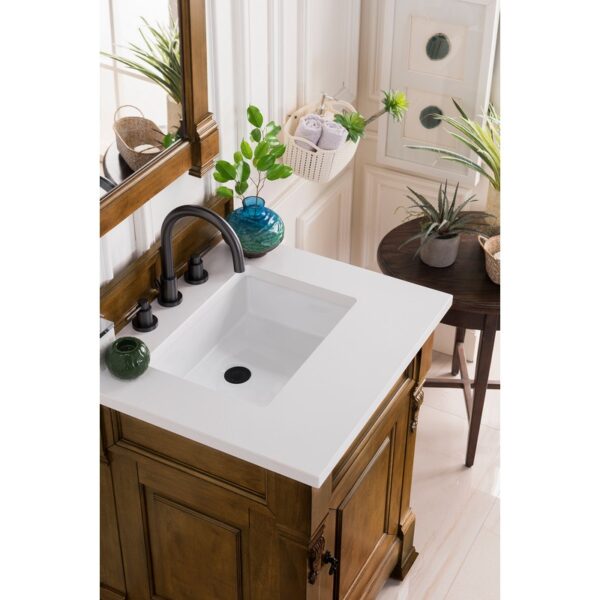 James Martin 147-114-V26-3WZ Brookfield 26 Inch Single Vanity with 3cm White Zeus Quartz Top