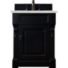 James Martin 147-114-V26-AQB-3ENC Brookfield 26 Inch Single Vanity Cabinet with Ethereal Noctis Quartz Top - Antique Black