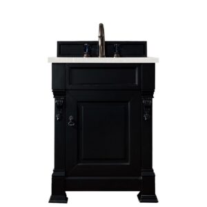 James Martin 147-114-V26-AQB-3ESR Brookfield 26 Inch Antique Black Single Vanity with 3 CM Eternal Serena Quartz Top