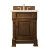 James Martin 147-114-V26-COK-3EMR Brookfield 26 Inch Country Oak Single Vanity with 3 CM Eternal Marfil Quartz Top