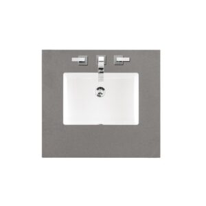 James Martin 147-114-V26-COK-3GEX Brookfield 26 Inch Country Oak Single Vanity with 3 cm Grey Expo Quartz Top with Sink