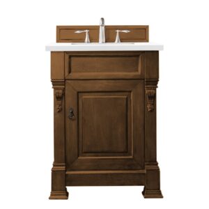 James Martin 147-114-V26-3WZ Brookfield 26 Inch Single Vanity with 3cm White Zeus Quartz Top