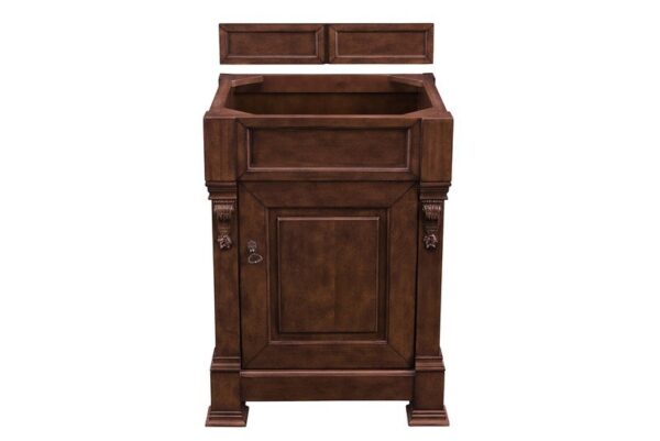 James Martin 147-114-V26-WCH-3EJP Brookfield 26 Inch Warm Cherry Single Vanity with 3 cm Eternal Jasmine Pearl Quartz Top with Sink