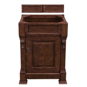 James Martin 147-114-V26-WCH-3GEX Brookfield 26 Inch Warm Cherry Single Vanity with 3 cm Grey Expo Quartz Top with Sink