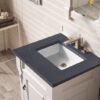 James Martin 147-V26-BW-3CSP Brookfield 26 Inch Bright White Single Vanity with 3 cm Charcoal Soapstone Quartz Top with Sink