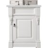 James Martin 147-V26-BW-3ENC Brookfield 26 Inch Single Vanity Cabinet with Ethereal Noctis Quartz Top - Bright White