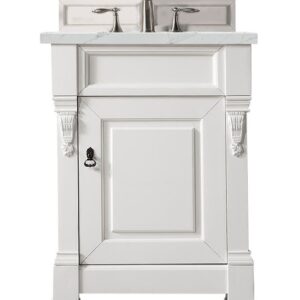 James Martin 147-V26-BW-3ENC Brookfield 26 Inch Single Vanity Cabinet with Ethereal Noctis Quartz Top - Bright White