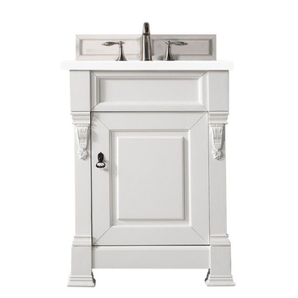 James Martin 147-114-V26-3WZ Brookfield 26 Inch Single Vanity with 3cm White Zeus Quartz Top