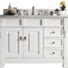 James Martin 147-V48-BW-3AF Brookfield 48 Inch Bright White Single Vanity with Drawers with 3 cm Arctic Fall Solid Surface Top