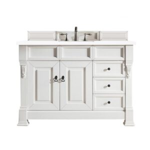 James Martin 147-114-52-3WZ Brookfield 48 Inch Single Vanity with 3cm White Zeus Quartz Top