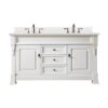 James Martin 147-V60D-BW-3ENC Brookfield 60 Inch Double Vanity Cabinet with Ethereal Noctis Quartz Top - Bright White