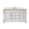 James Martin 147-V60S-BW-3EMR Brookfield 60 Inch Bright White Single Vanity with 3 CM Eternal Marfil Quartz Top