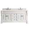 James Martin 147-V72-BW-3EMR Brookfield 72 Inch Bright White Double Vanity with 3 CM Eternal Marfil Quartz Top