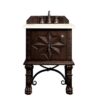 James Martin 150-V26-ANW-3EMR Balmoral 26 Inch Single Vanity Cabinet in Antique Walnut with 3 CM Eternal Marfil Quartz Top