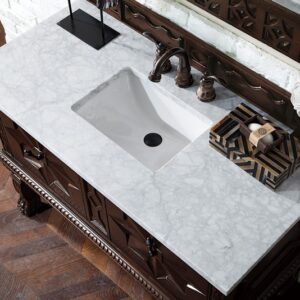 James Martin 150-V48-ANW-3CAR Balmoral 48 Inch Antique Walnut Single Vanity with 3 cm Carrara Marble Top