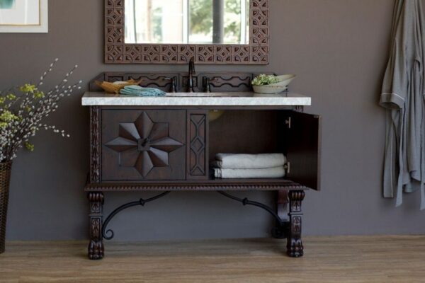 James Martin 150-V48-ANW-3AF Balmoral 48 Inch Antique Walnut Single Vanity with 3 cm Arctic Fall Solid Surface Top