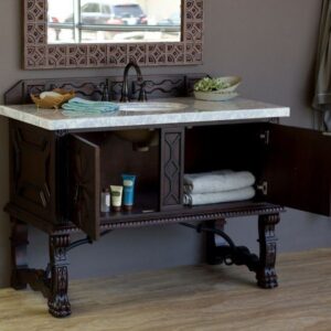 James Martin 150-V48-ANW-3AF Balmoral 48 Inch Antique Walnut Single Vanity with 3 cm Arctic Fall Solid Surface Top