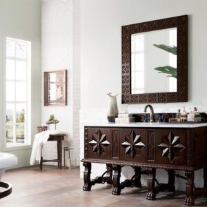 James Martin 150-V60S-ANW-3CAR Balmoral 60 Inch Antique Walnut Single Vanity with 3 cm Carrara Marble Top