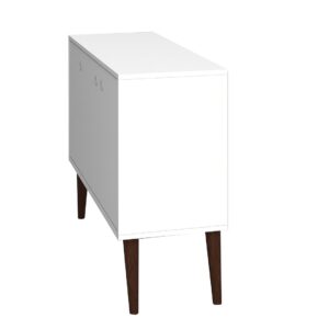 Manhattan Comfort Mid-Century- Modern Bromma 35.43" Sideboard 2.0 with 3 Shelves in White