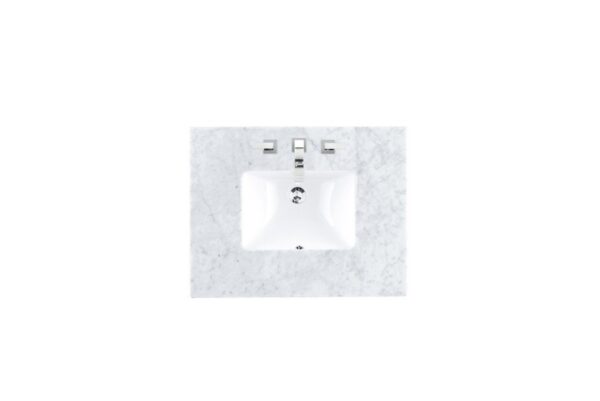 James Martin 157-V30-BW-3CAR Bristol 30 Inch Single Vanity in Bright White with 3 cm Carrara Marble Top