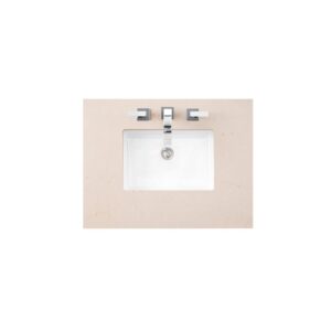 James Martin 157-V30-BW-3EMR Bristol 30 Inch Single Vanity in Bright White with 3 CM Eternal Marfil Quartz Top