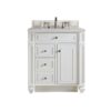 James Martin 157-V30-BW-3ESR Bristol 30 Inch Single Vanity in Bright White with 3 CM Eternal Serena Quartz Top