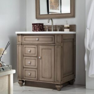 James Martin 157-V30-WW Bristol 30 Inch Single Vanity in Whitewashed Walnut