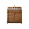 James Martin 157-V36-SBR-3CAR Bristol 36 Inch Single Vanity in Saddle Brown with 3 CM Carrara Marble Top