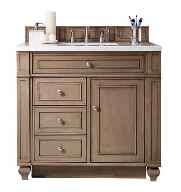 James Martin 157-V36-WW Bristol 36 Inch Single Vanity in Whitewashed Walnut