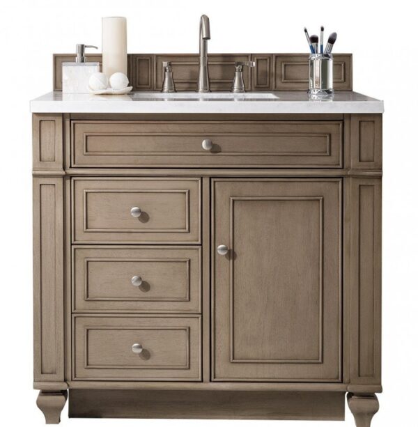 James Martin 157-V36-WW Bristol 36 Inch Single Vanity in Whitewashed Walnut