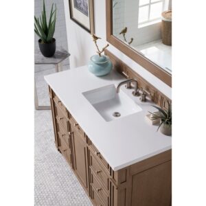 James Martin 157-V48-3WZ Bristol 48 Inch Single Vanity with 3cm White Zeus Quartz Top