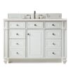 James Martin 157-V48-BW-3ESR Bristol 48 Inch Single Vanity in Bright White with 3 CM Eternal Serena Quartz Top