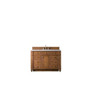 James Martin 157-V48-SBR-3EJP Bristol 48 Inch Single Vanity in Saddle Brown with 3 CM Eternal Jasmine Pearl Quartz Top