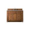 James Martin 157-V48-SBR-3GEX Bristol 48 Inch Single Vanity in Saddle Brown with 3 CM Grey Expo Quartz Top