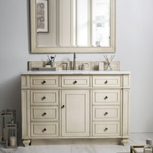 James Martin 157-V48-VV-3AF Bristol 48 Inch Single Vanity in Vintage Vanilla with 3 cm Arctic Fall Solid Surface Top