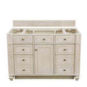 James Martin 157-V48-VV-3CAR Bristol 48 Inch Single Vanity in Vintage Vanilla with 3 cm Carrara Marble Top