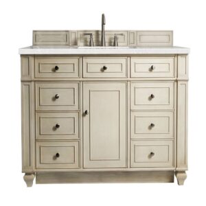 James Martin 157-V48-VV-3ESR Bristol 48 Inch Single Vanity in Vintage Vanilla with 3 CM Eternal Serena Quartz Top