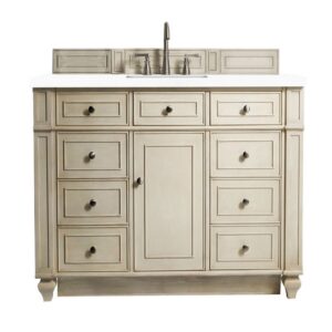 James Martin 157-V48-3WZ Bristol 48 Inch Single Vanity with 3cm White Zeus Quartz Top