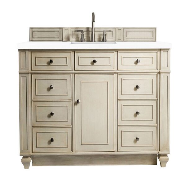 James Martin 157-V48-3WZ Bristol 48 Inch Single Vanity with 3cm White Zeus Quartz Top
