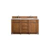 James Martin 157-V60D-SBR-3EMR Bristol 60 Inch Double Vanity in Saddle Brown with 3 CM Eternal Marfil Quartz Top